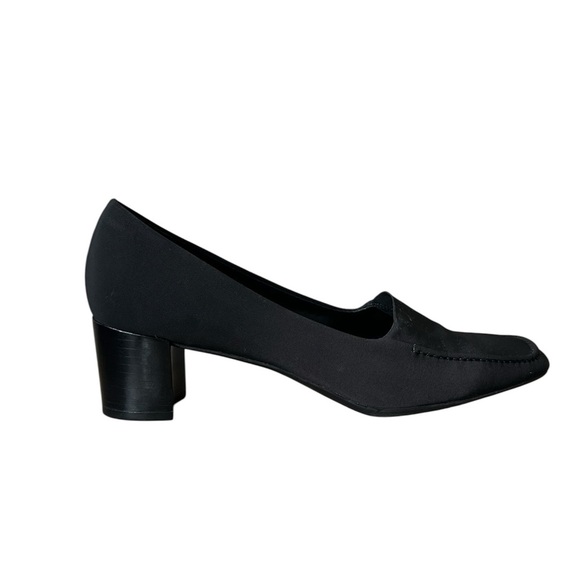 Franco Sarto Black Nylon Square Toe Chunky 2” Heels size 8.5 - Picture 9 of 10